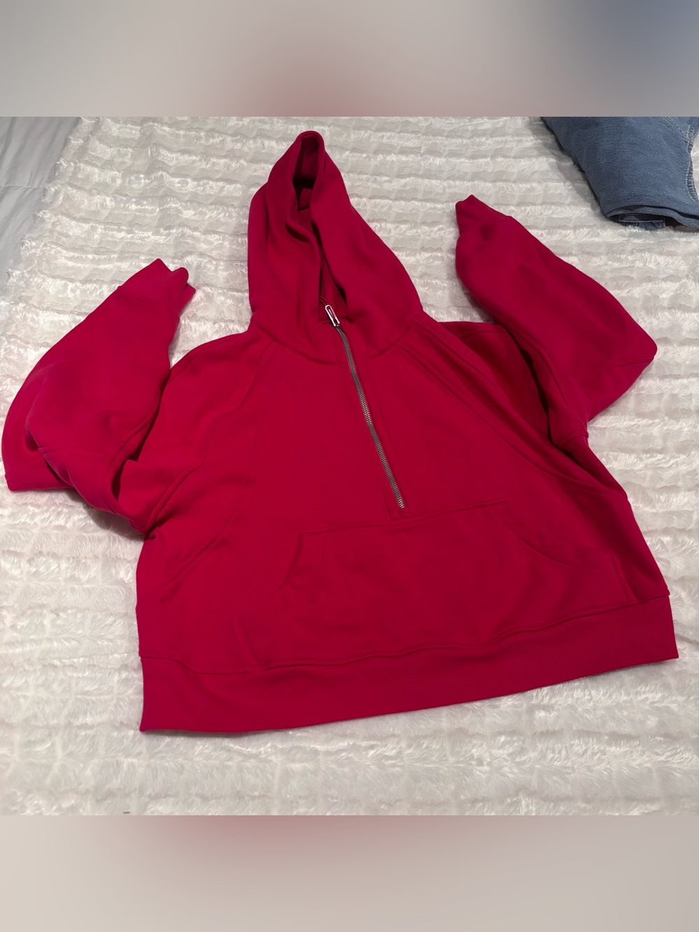 Not Brand Women’s Hot Pink Half-Zip Hoodie Sweater M